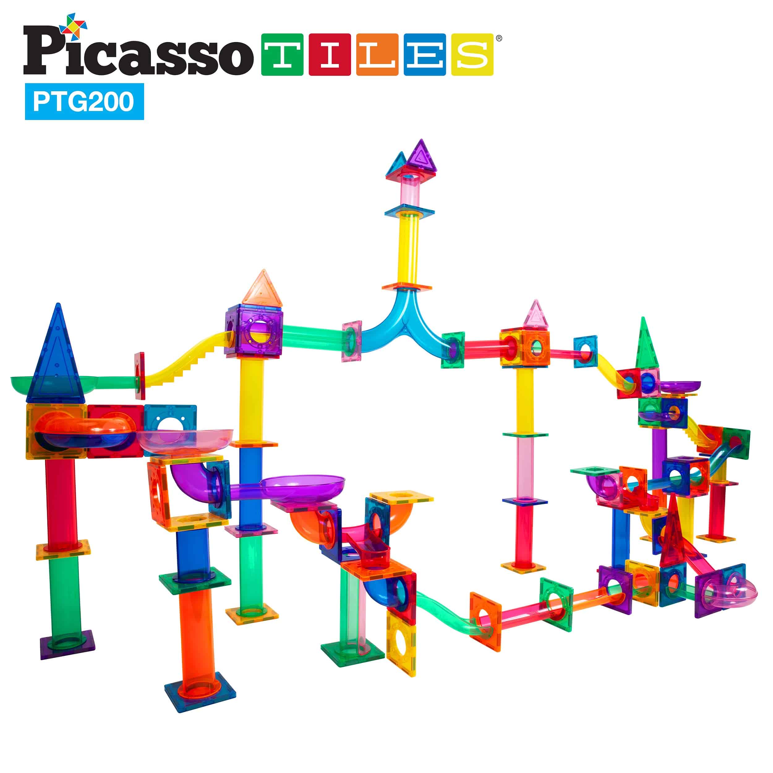 PicassoTiles 200 Piezas Juego de Pista de Canicas - Imagen 6