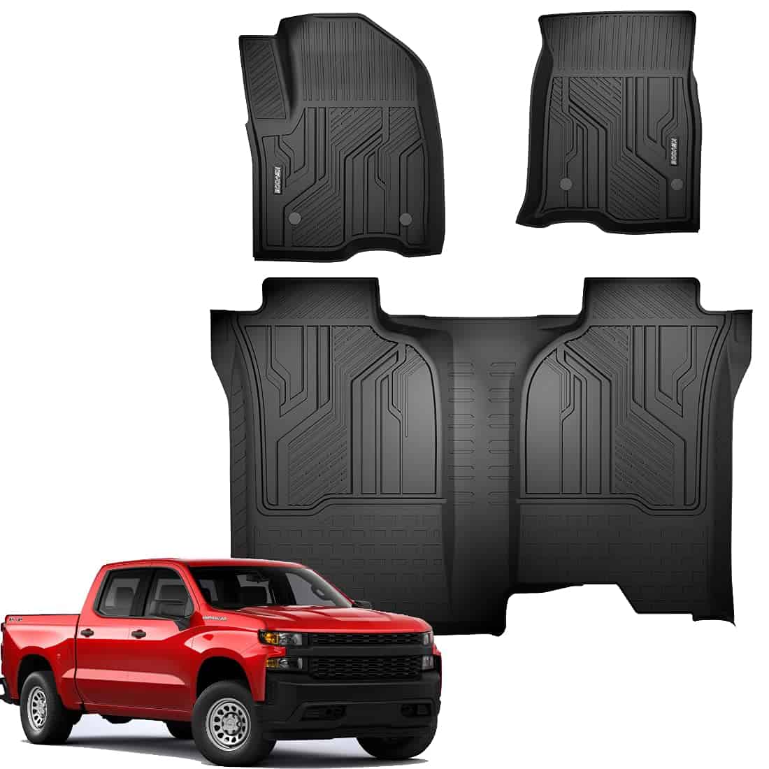 Tapetes de piso para automóvil KEYOOG Negro TPE Especiales