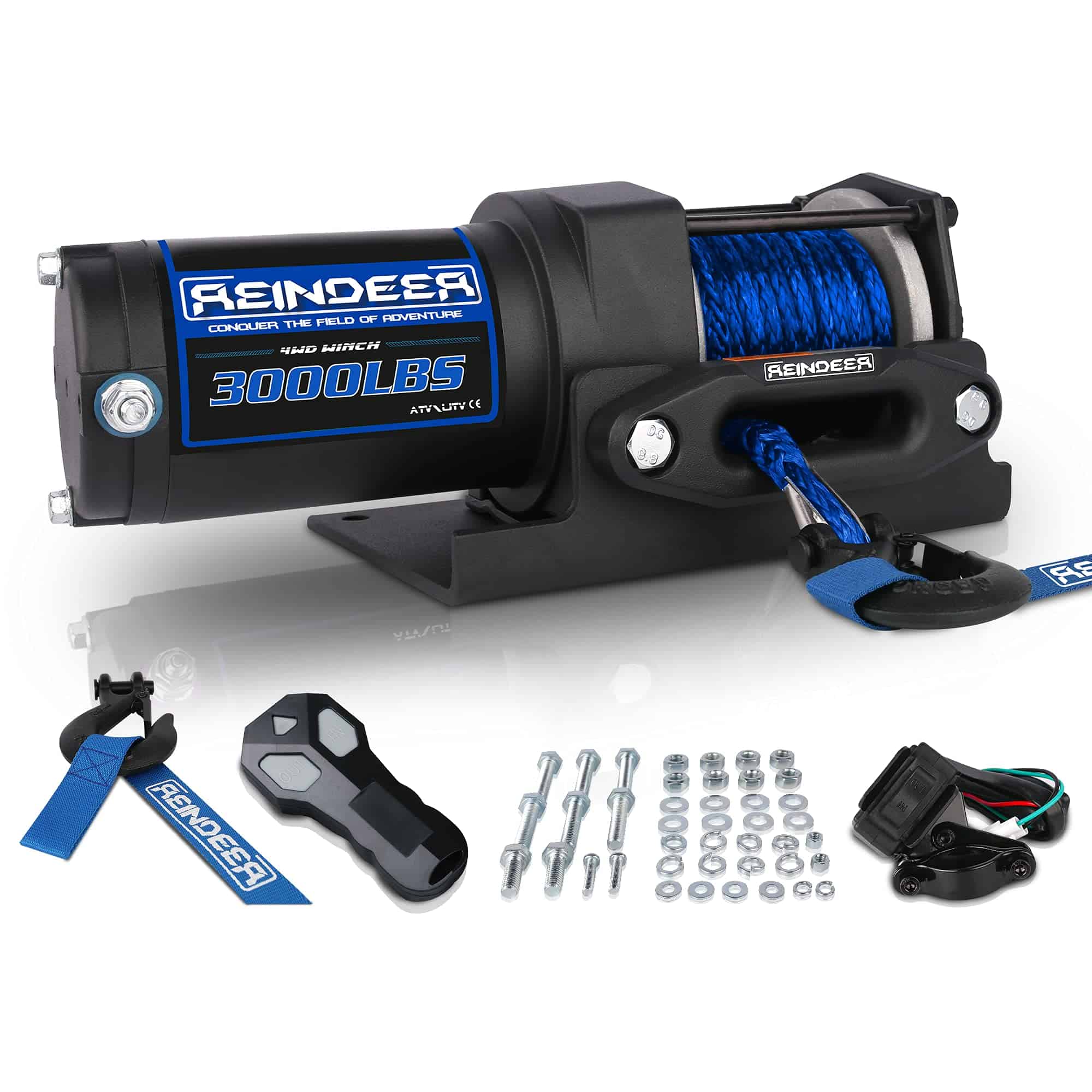 REINDEER Nuevo Winch 12V de 3000 lb de Capacidad de Carga