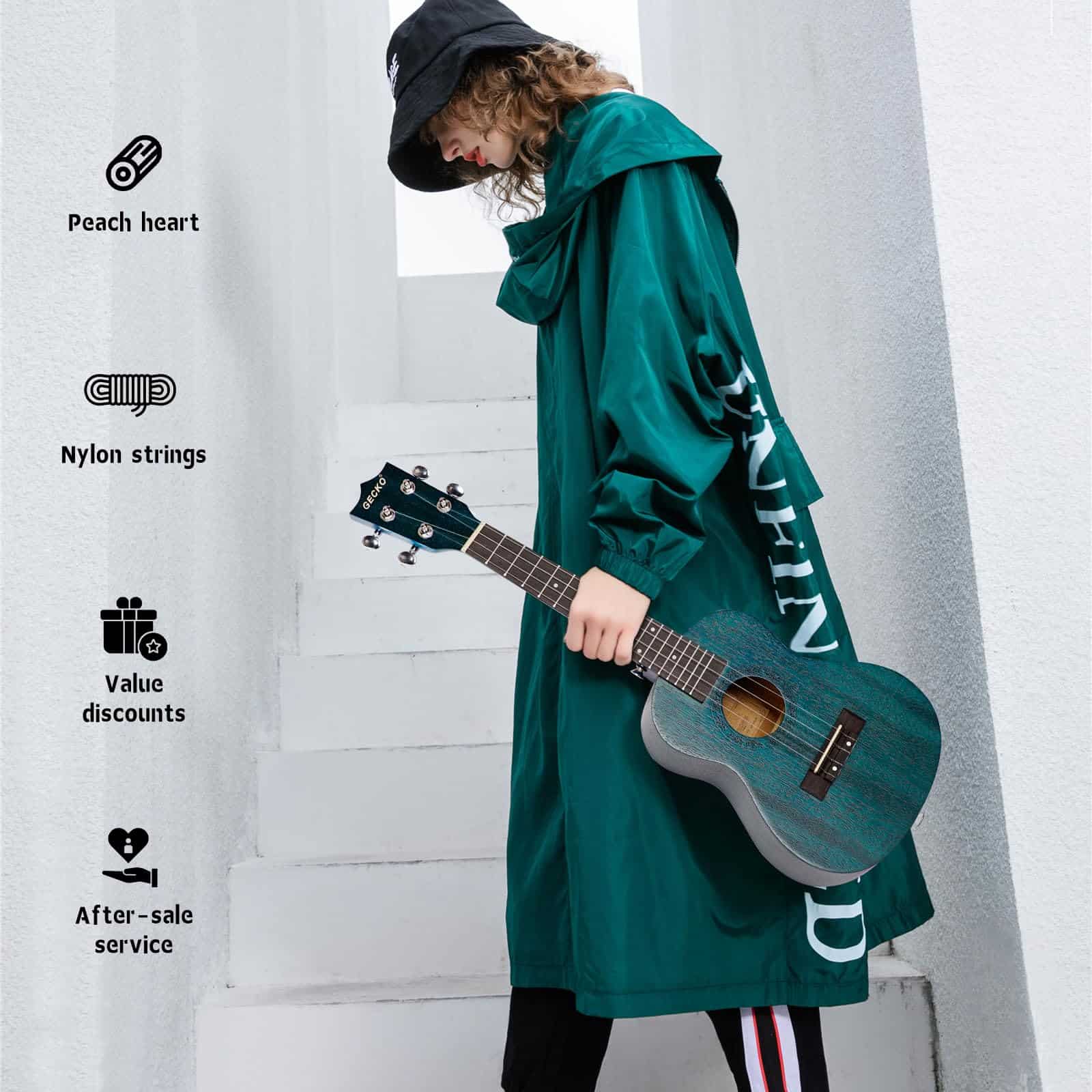 Ukulele Concierto GECKO de 23 pulgadas de caoba para - Imagen 6