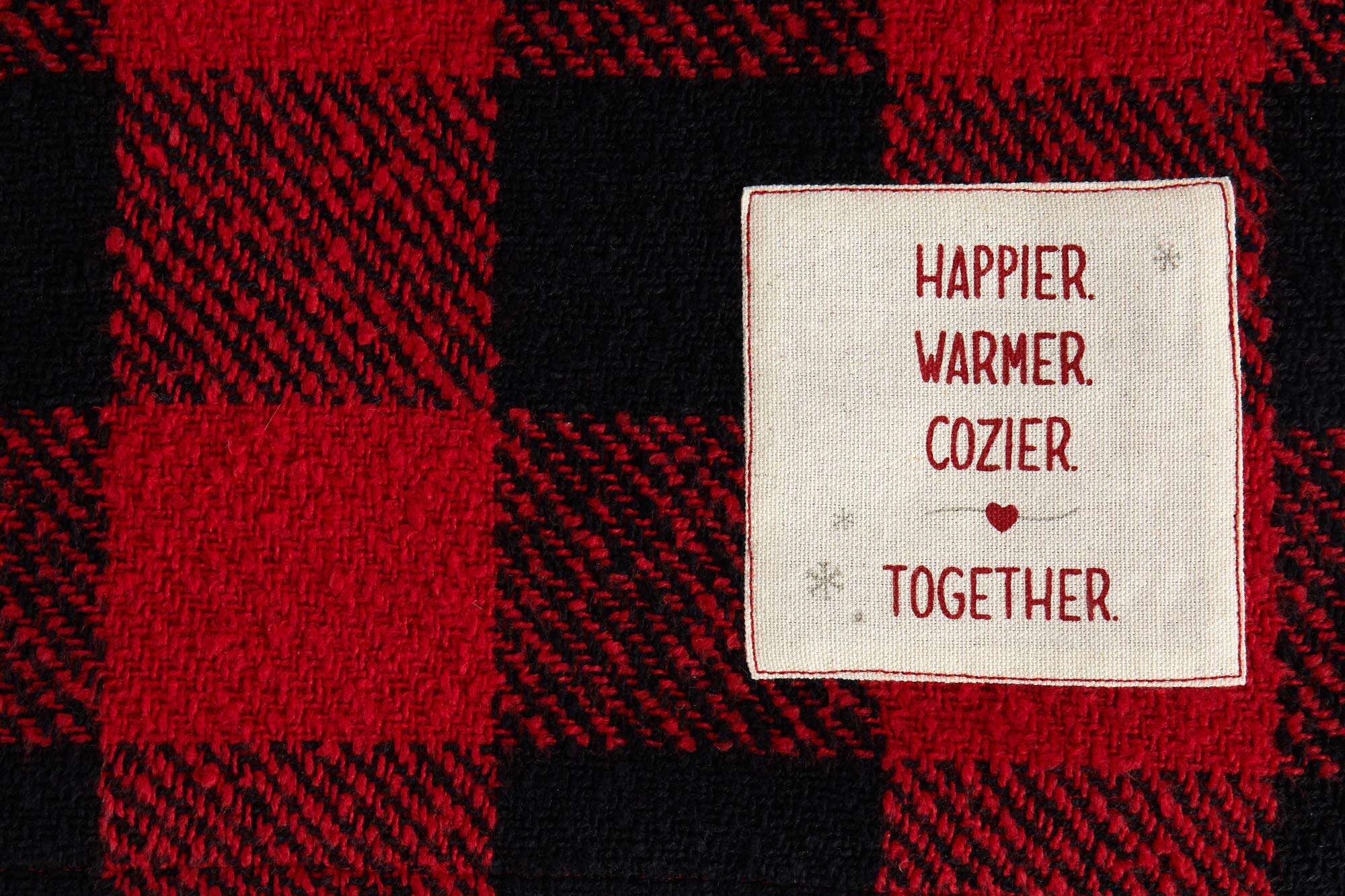 Manta DEMDACO Cozy Together Family Red Plaid 120 x 60 de - Imagen 4
