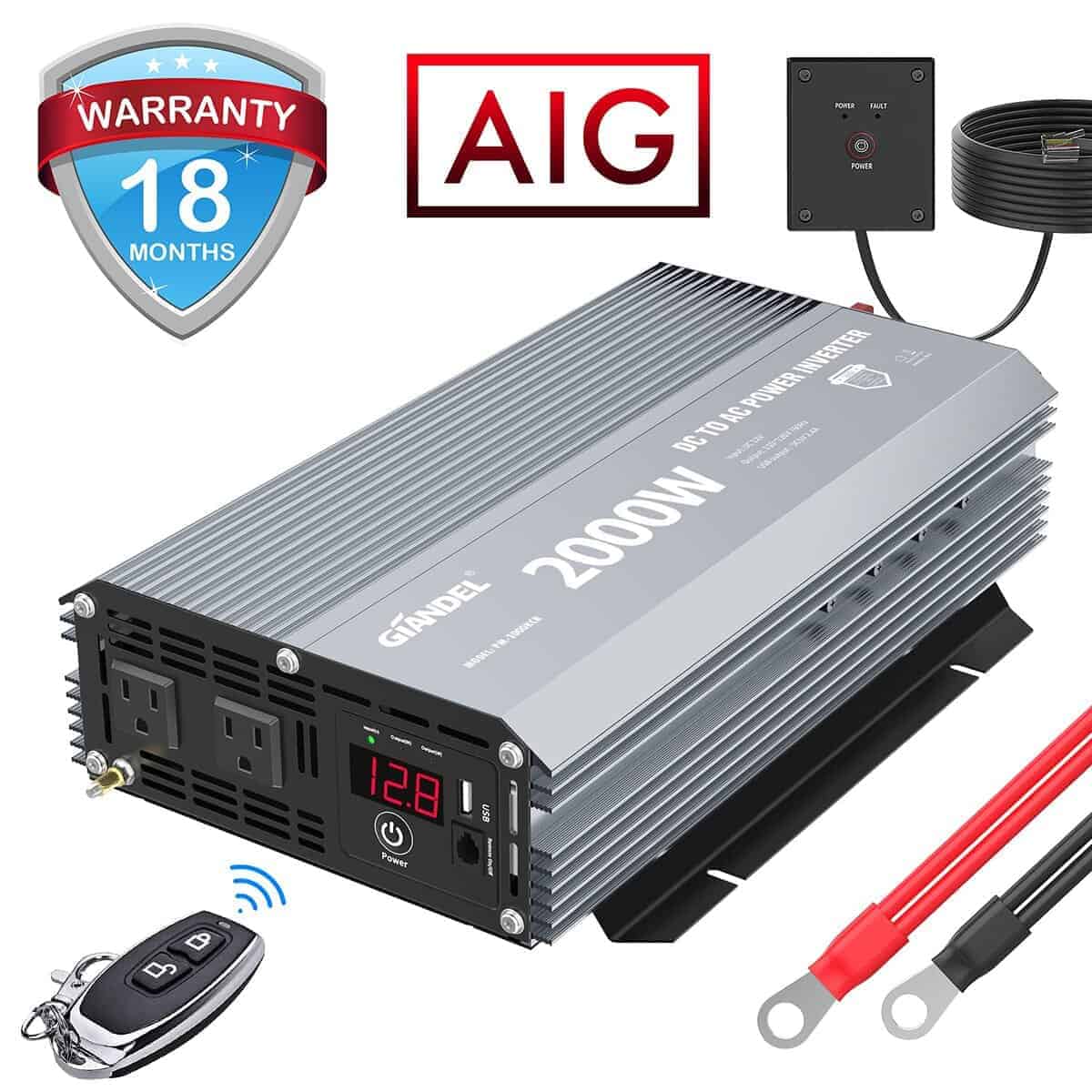 Inversor de Energía GIANDEL 2000W Onda Senoidal Modificada - Imagen 3