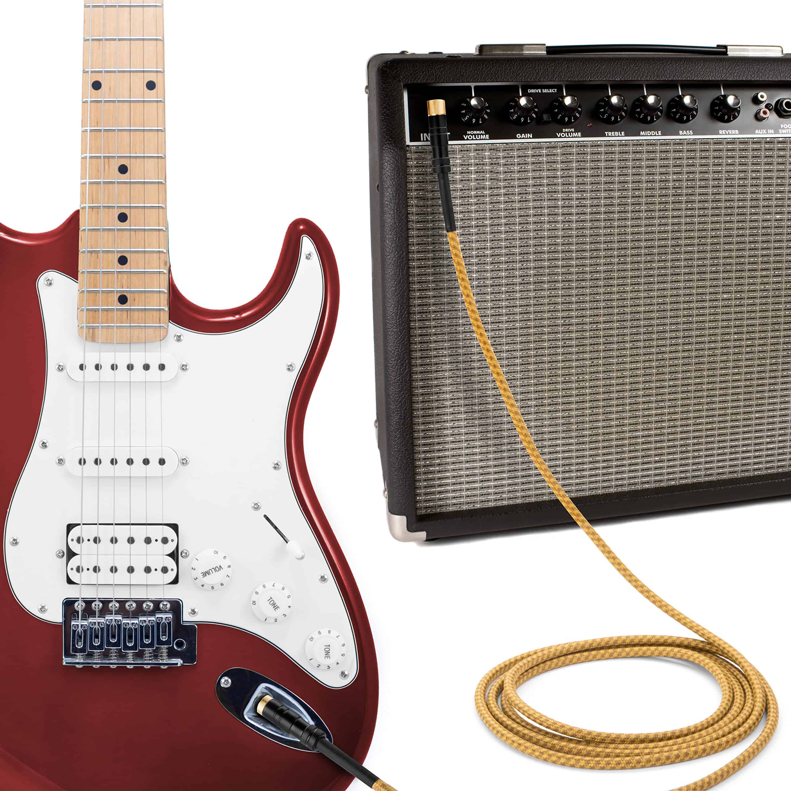 Cable de Guitarra 20 pies - Cable de Instrumento Amarillo - Imagen 6