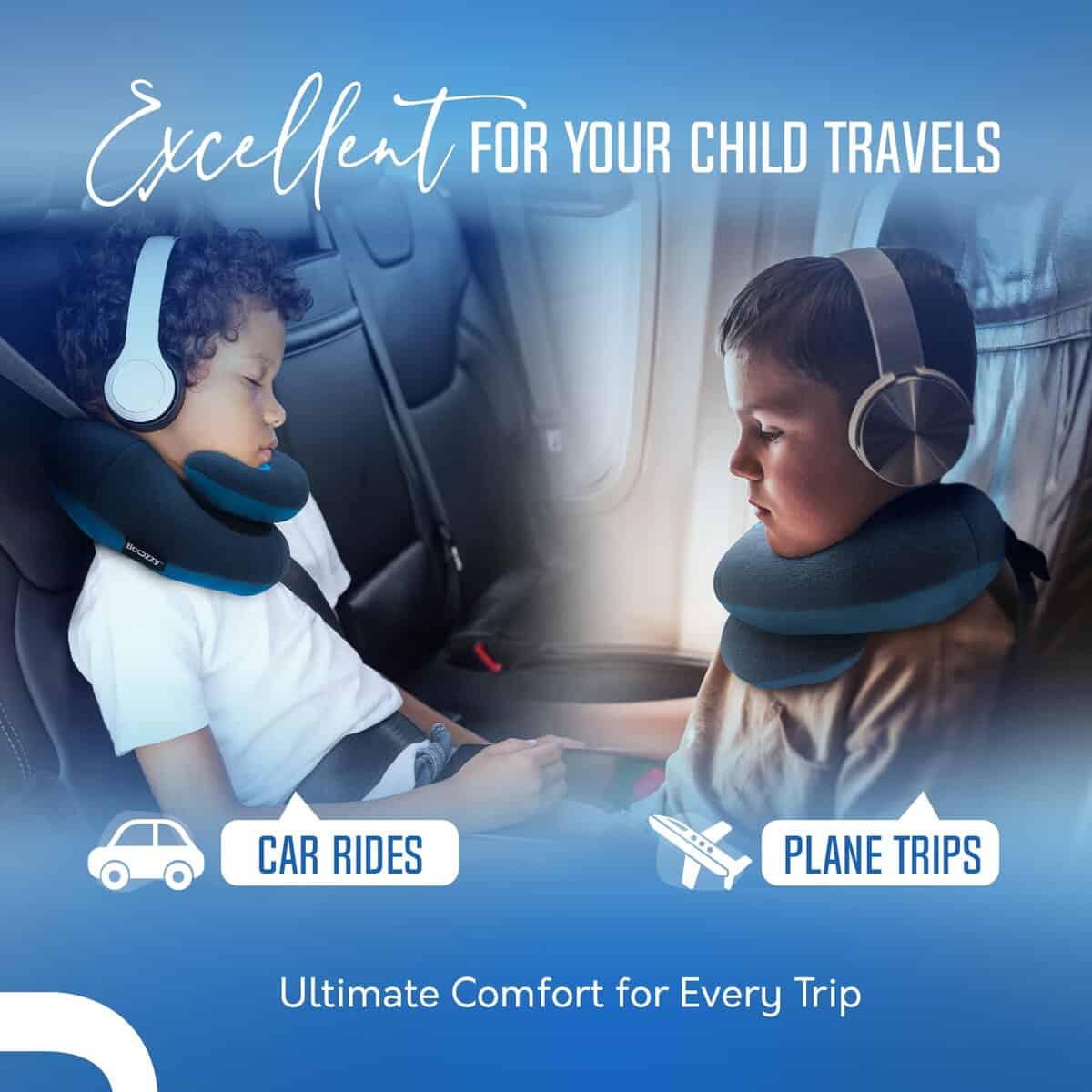 Almohada de Viaje para Niños BCOZZY (8-12 -Azul Claro - Imagen 5