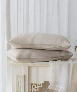 Juego de 2 fundas de almohada EVERLY 100% lino, cierre de