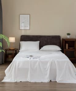 Juego de sábanas de lino EVERLY tamaño -Blanco