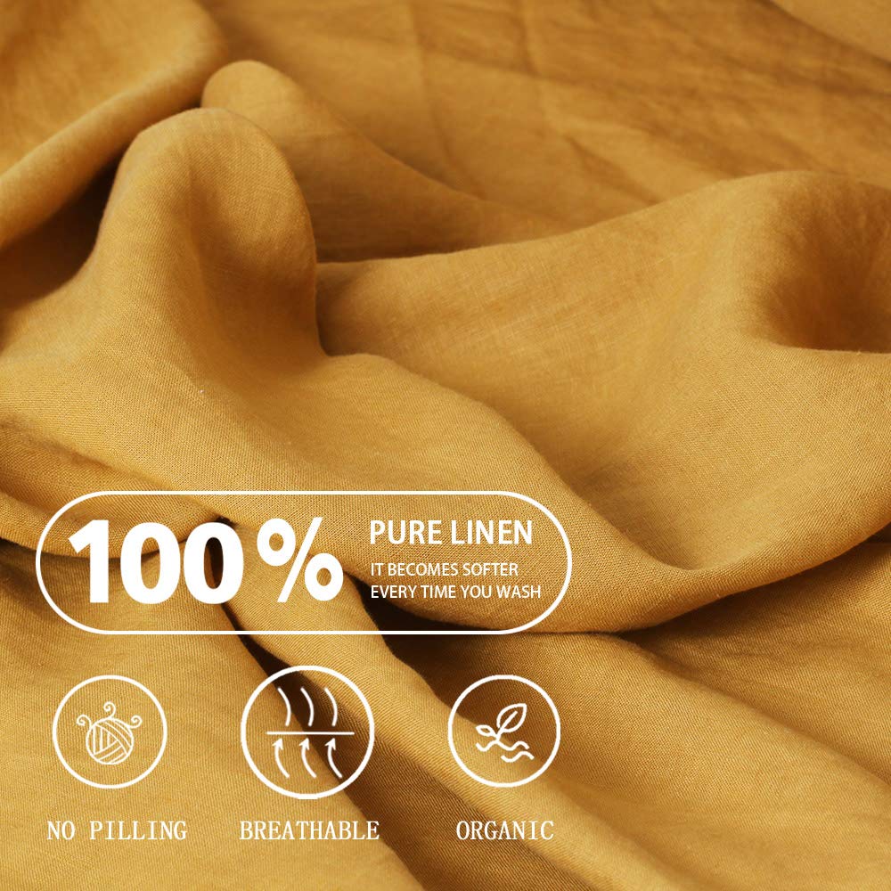 S VICTORY SYMBOL Sábana 100% de Lino Orgánico Tamaño Queen - Imagen 5