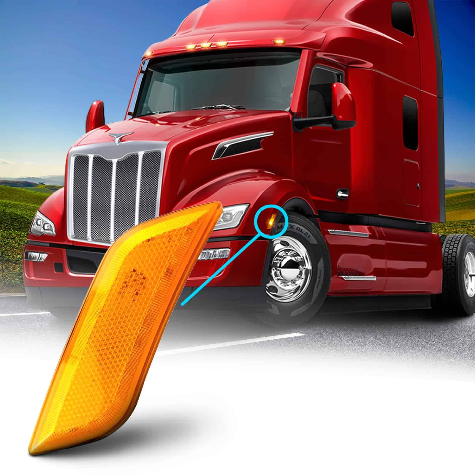 LUZ DE SEÑAL DE GIRO DE LED para PETERBILT 567 579 587 - Imagen 8