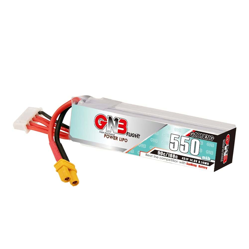 Paquete de 2 Baterías LiPo GNB 4S 550mAh 14.8V 90C con - Imagen 3