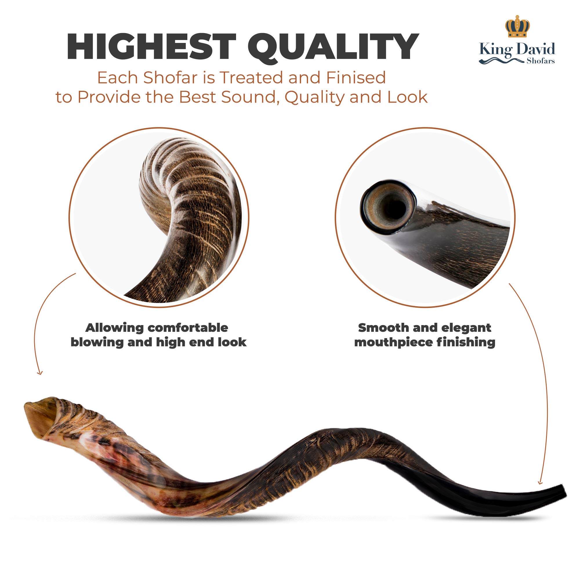 Shofar Instrumento de Cuerno de Kudu - Shofar Ángeles - Imagen 6