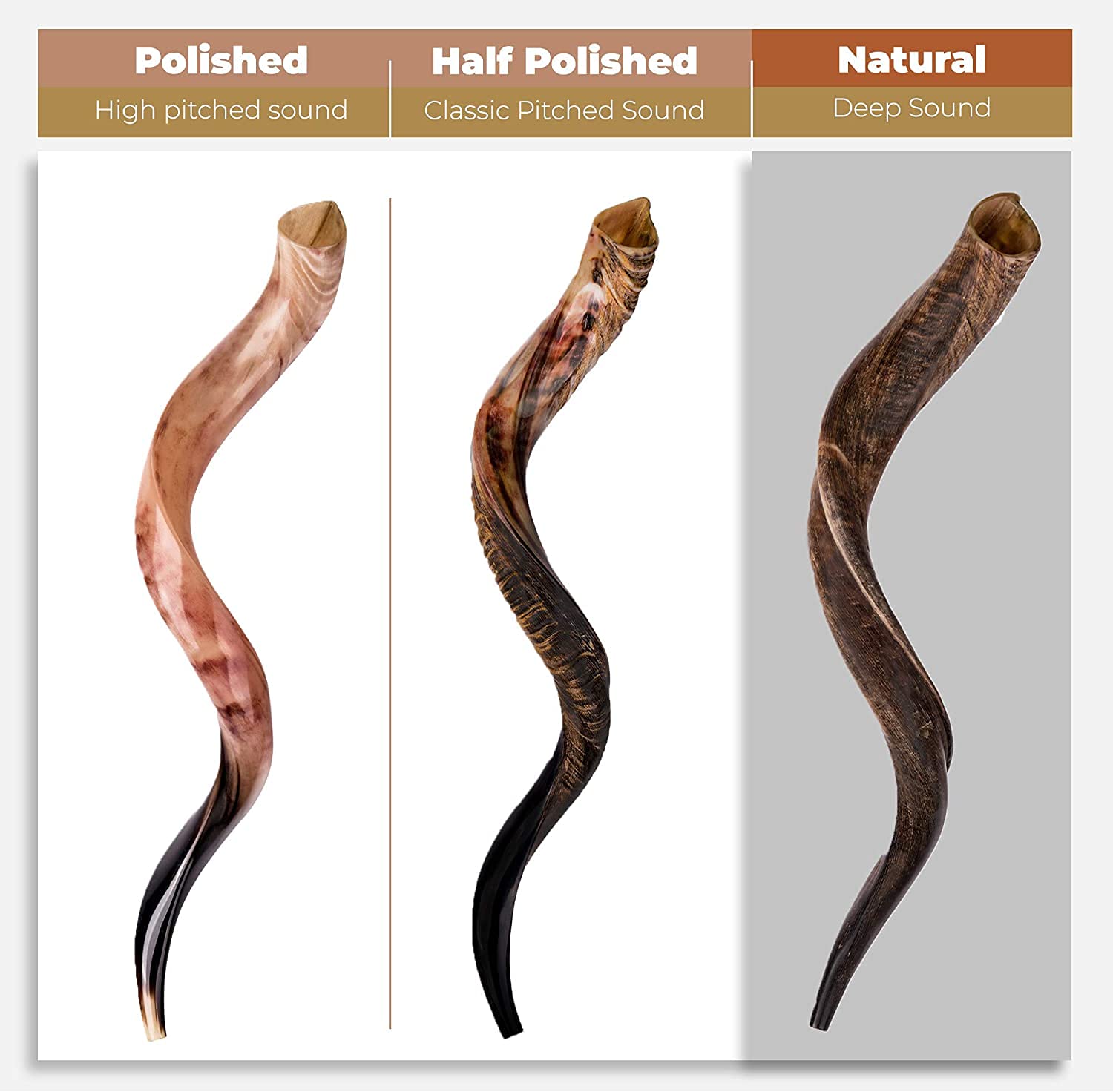 Shofar Instrumento de Cuerno de Kudu - Shofar Ángeles - Imagen 3