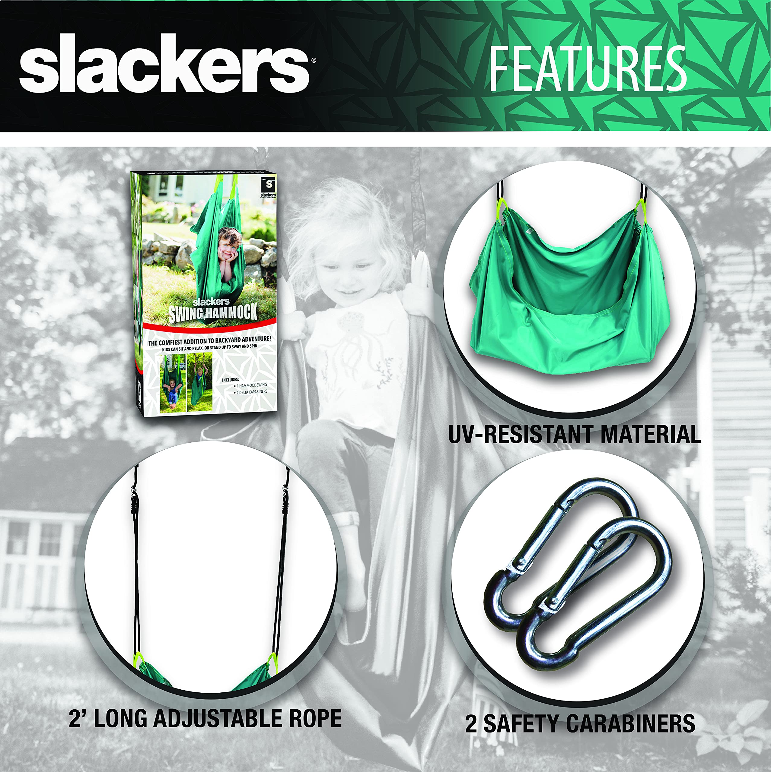 Columpio de Hamaca Slackers: Fácil de Colocar en tu Árbol - Imagen 5