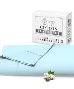 Sábana Plana de Algodón Puro Pizuna 100% King Baby Blue (1