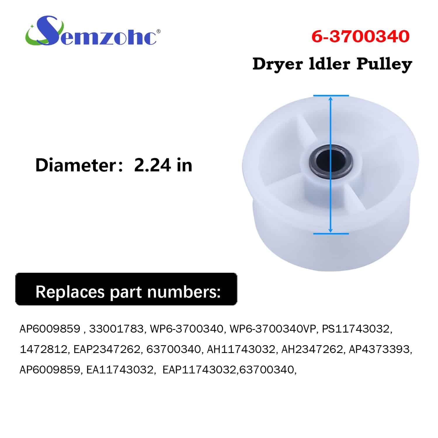 Kit de Reparación para Secadora - Rodillo de Tambor - Imagen 5