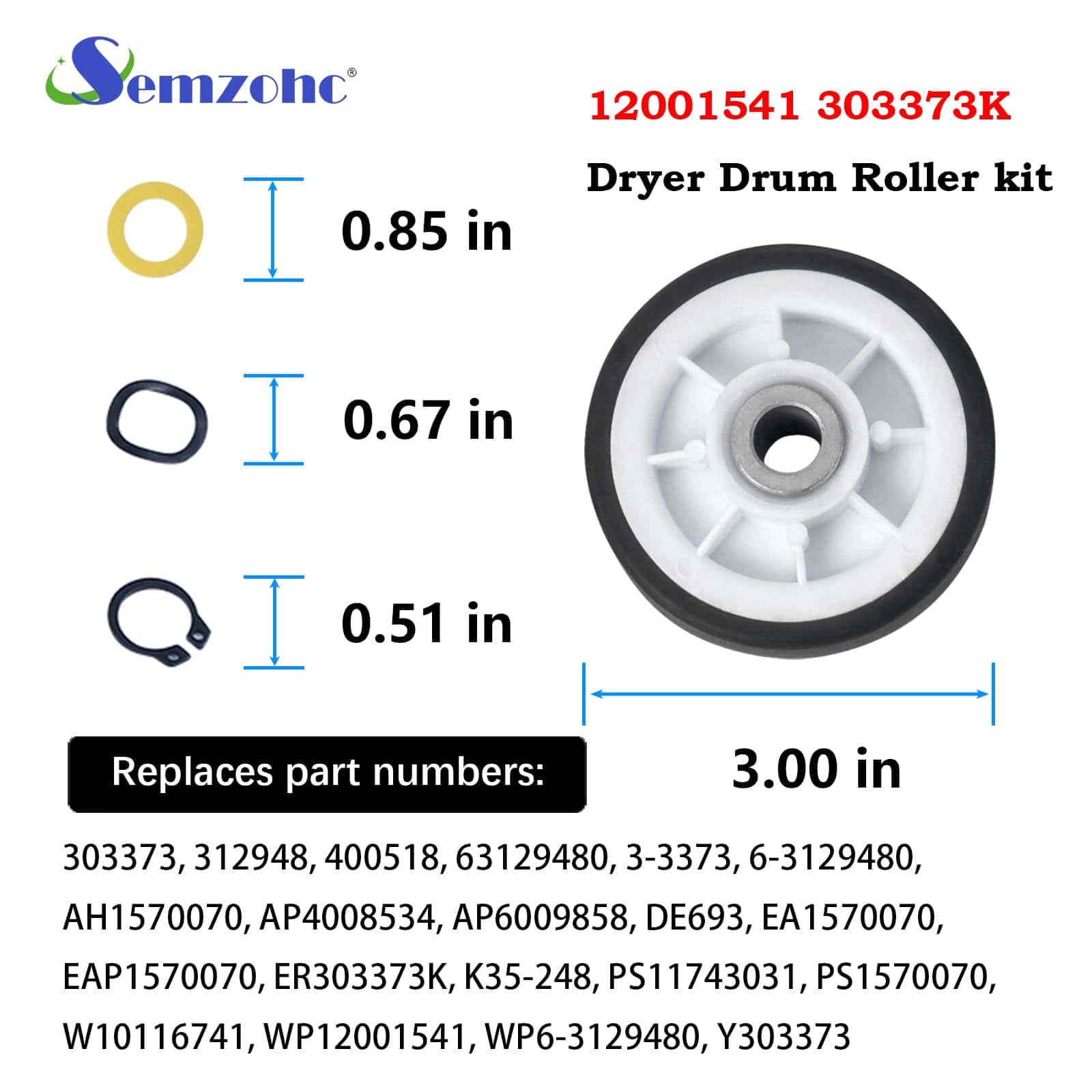 Kit de Reparación para Secadora - Rodillo de Tambor - Imagen 3