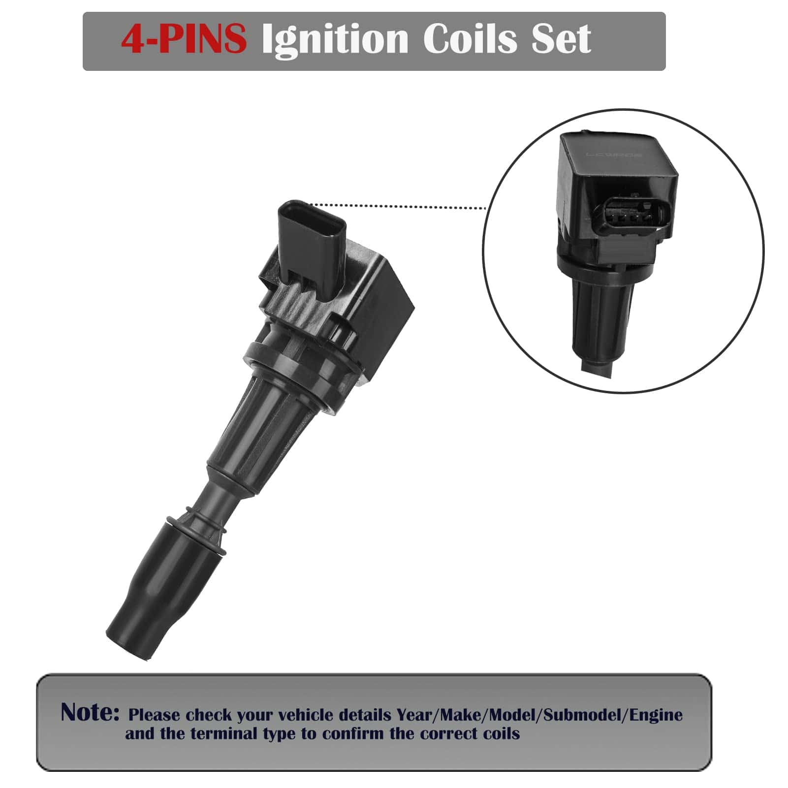 Conjunto de 4 Bobinas de Encendido Compatible con Hyundai - Imagen 3