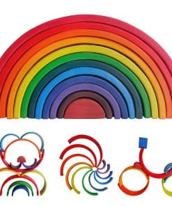 Juguete de apilamiento de arcoíris de madera SHIERDU, Juego