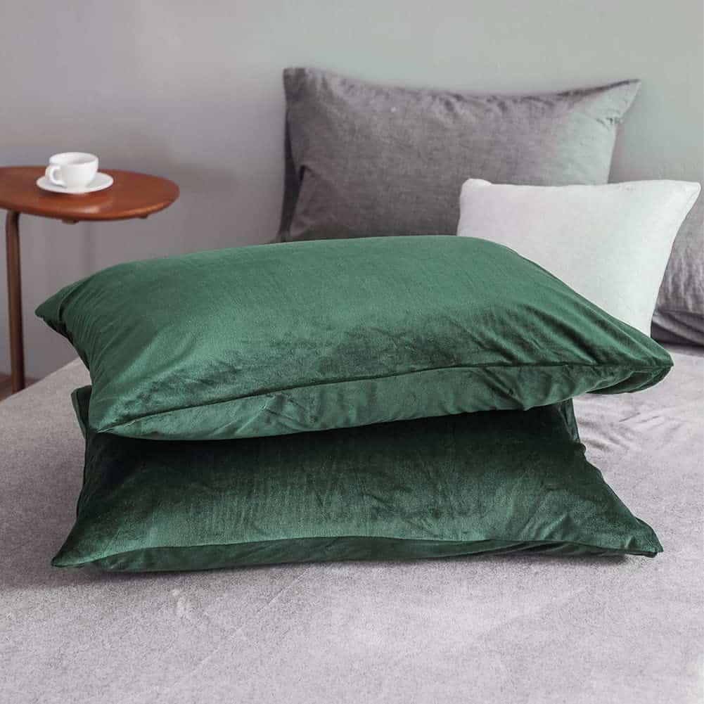 Juego de Funda de Edredón de Terciopelo Verde Oscuro - Imagen 8