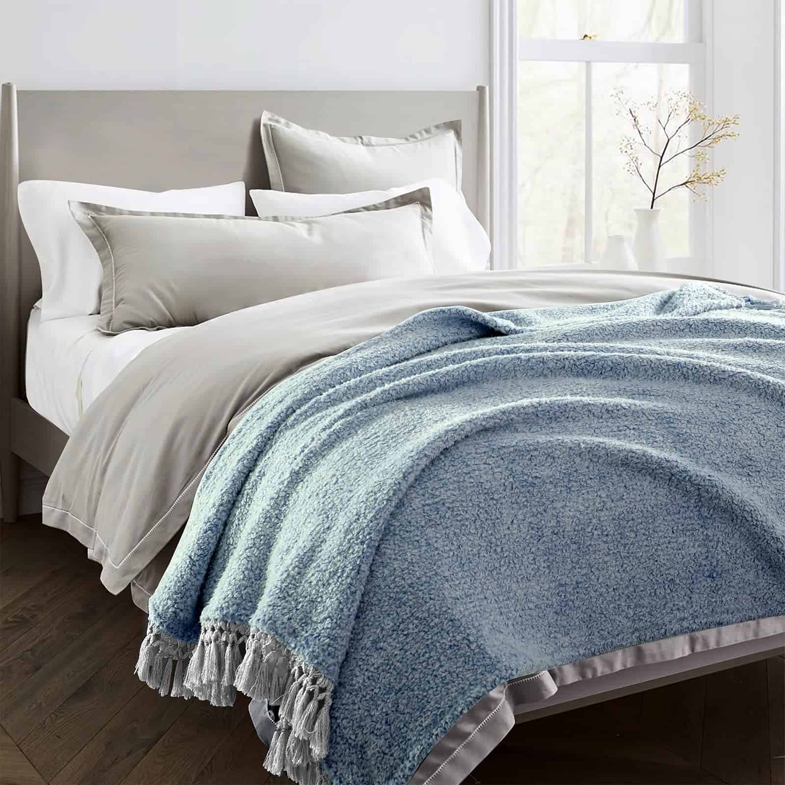 Manta King Size de Sherpa de Felpa Ultra Suave, Ligera y - Imagen 7