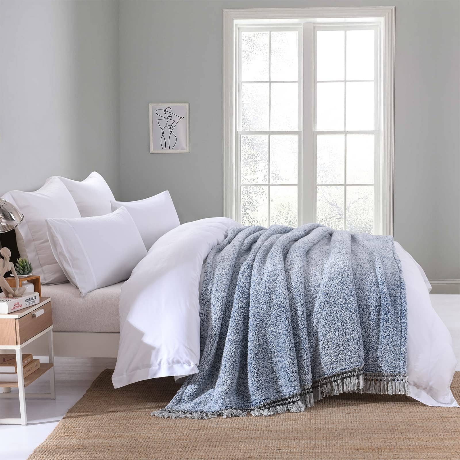 Manta King Size de Sherpa de Felpa Ultra Suave, Ligera y - Imagen 3