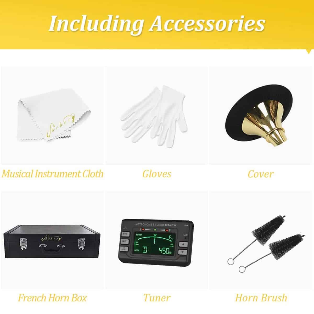 Trompa Francesa de una Fila de 4 Llaves en Si Bemol - Latón - Imagen 8