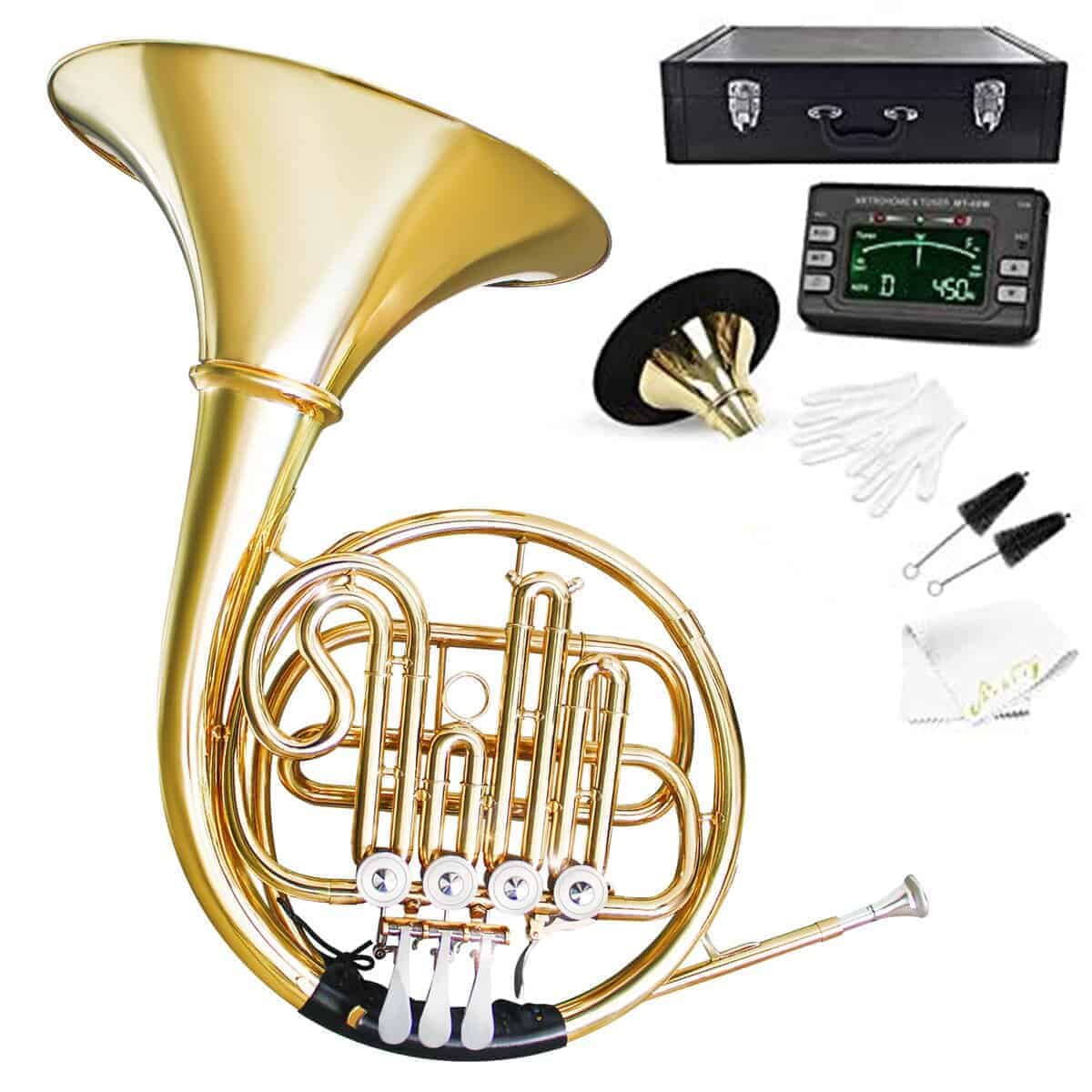 Trompa Francesa de una Fila de 4 Llaves en Si Bemol - Latón