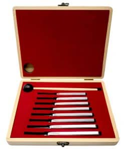 Juego de 8 tenedores de afinación con martillos de golpe -