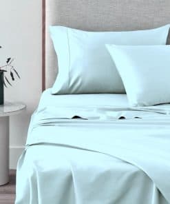 Juego de sábanas de algodón 100% puro -Azul bebé
