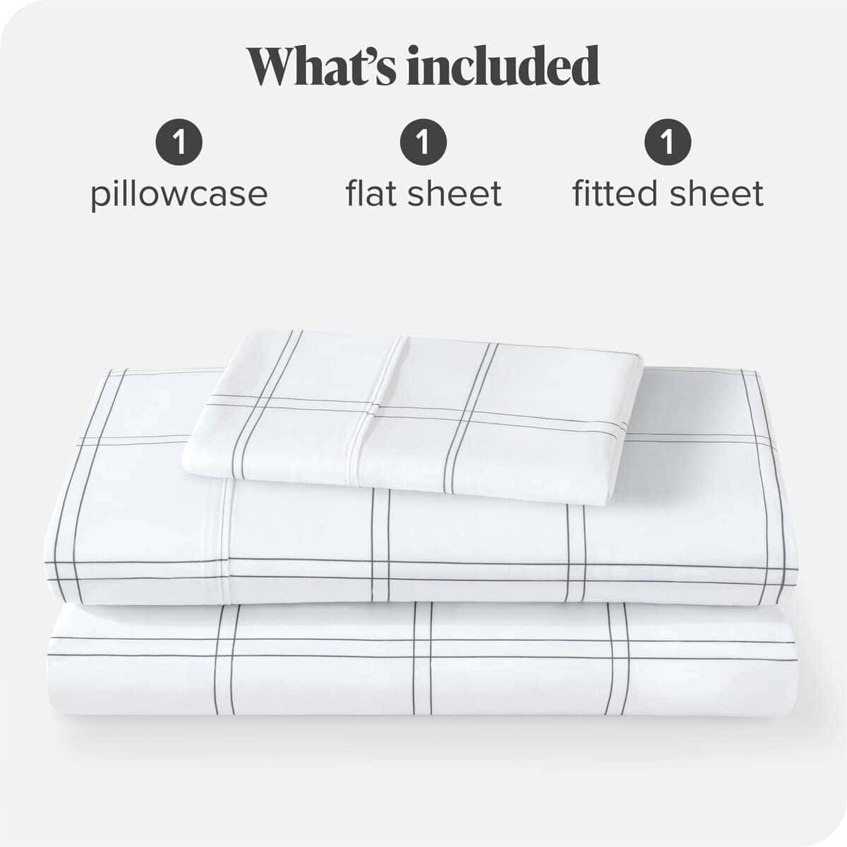 Juego de sábanas Twin XL Bare Home - Tamaño -Blanco/Gris - Imagen 9