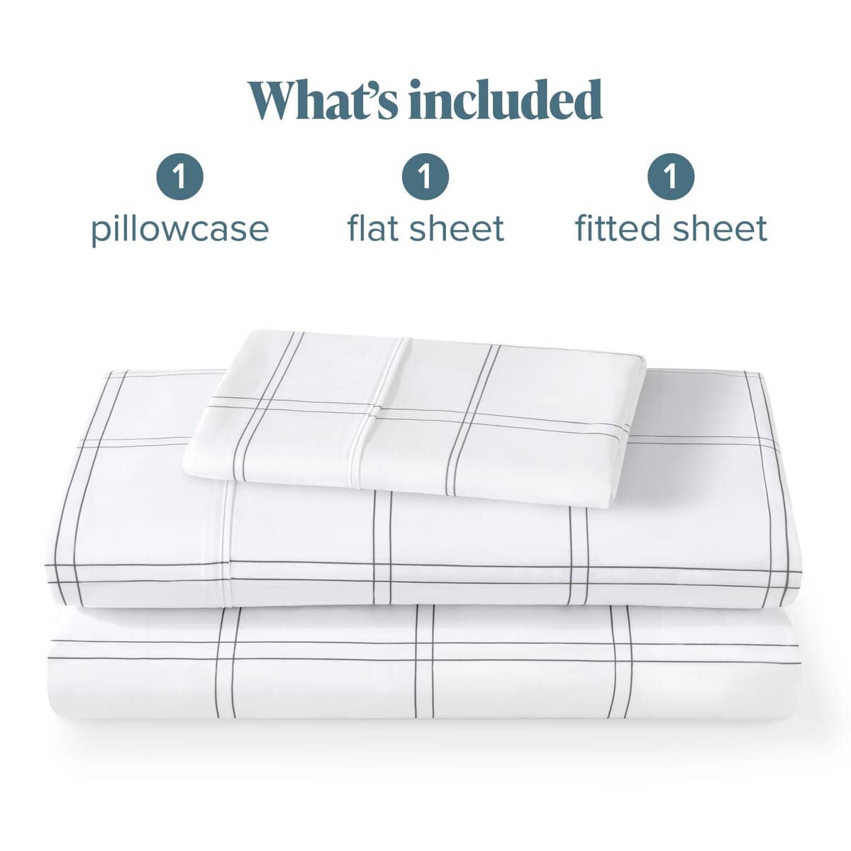 Juego de sábanas Twin XL Bare Home - Tamaño -Blanco/Gris - Imagen 8