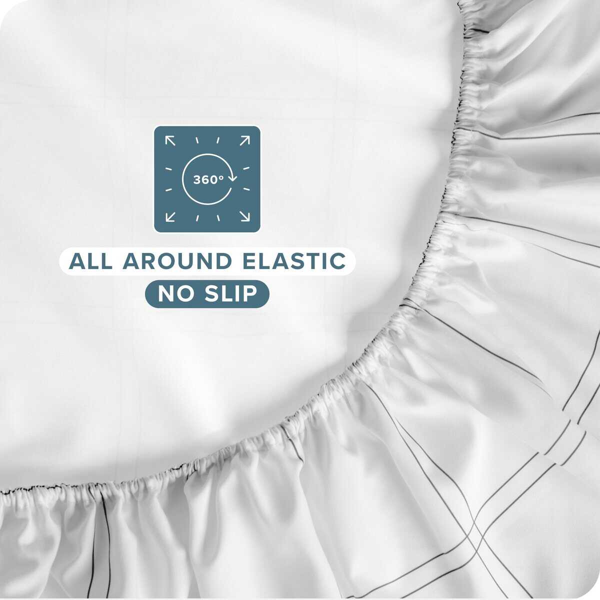 Juego de sábanas Twin XL Bare Home - Tamaño -Blanco/Gris - Imagen 7