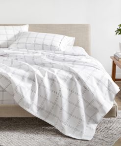 Juego de sábanas Twin XL Bare Home - Tamaño -Blanco/Gris