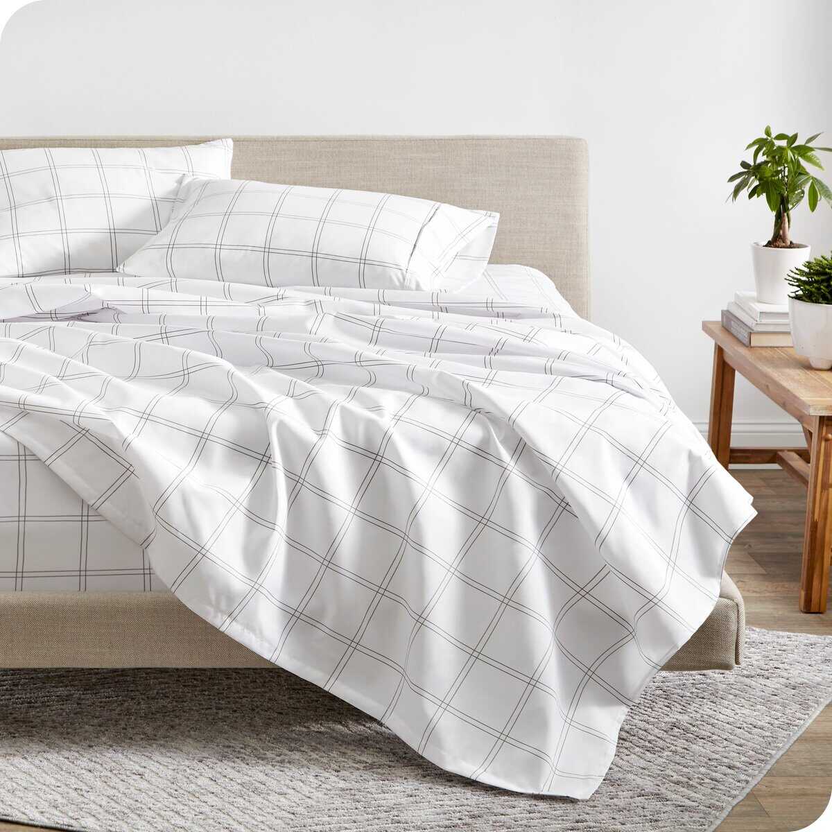 Juego de sábanas Twin XL Bare Home - Tamaño -Blanco/Gris