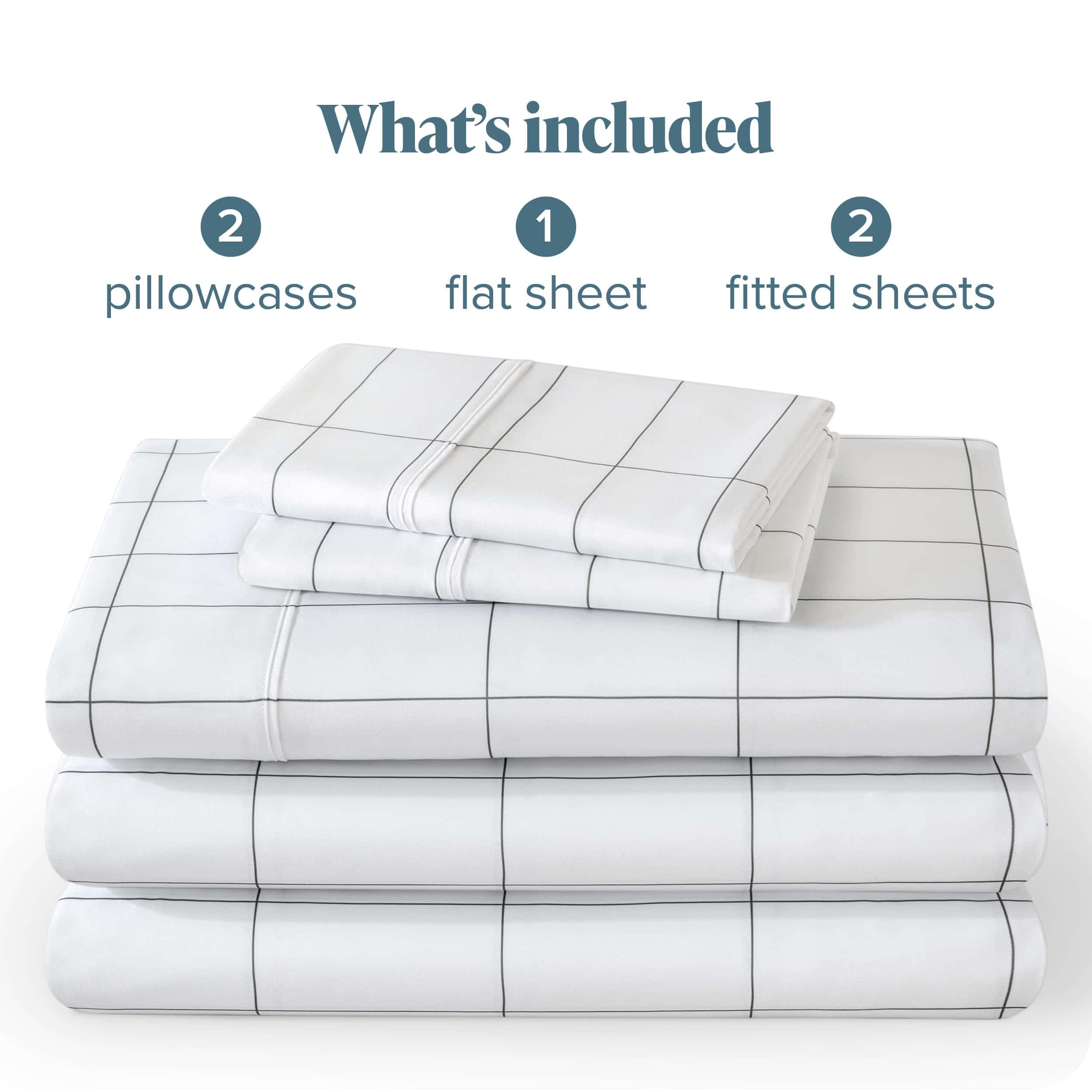 Juego de sábanas divididas Bare Home Split -Blanco/Gris - Imagen 9