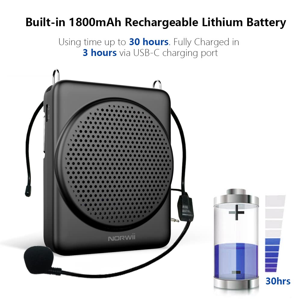 Amplificador de Voz Mini NORWII, Carga Rápida de 3 Horas y - Imagen 5