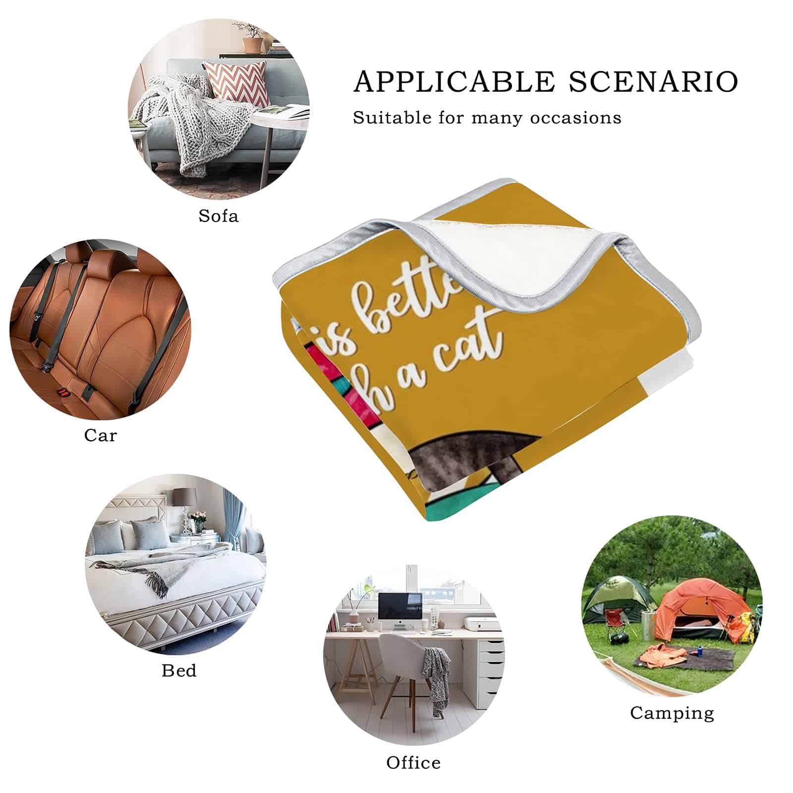 Manta de Sofá con Temática de Gato Dream Bay, Suave y - Imagen 3