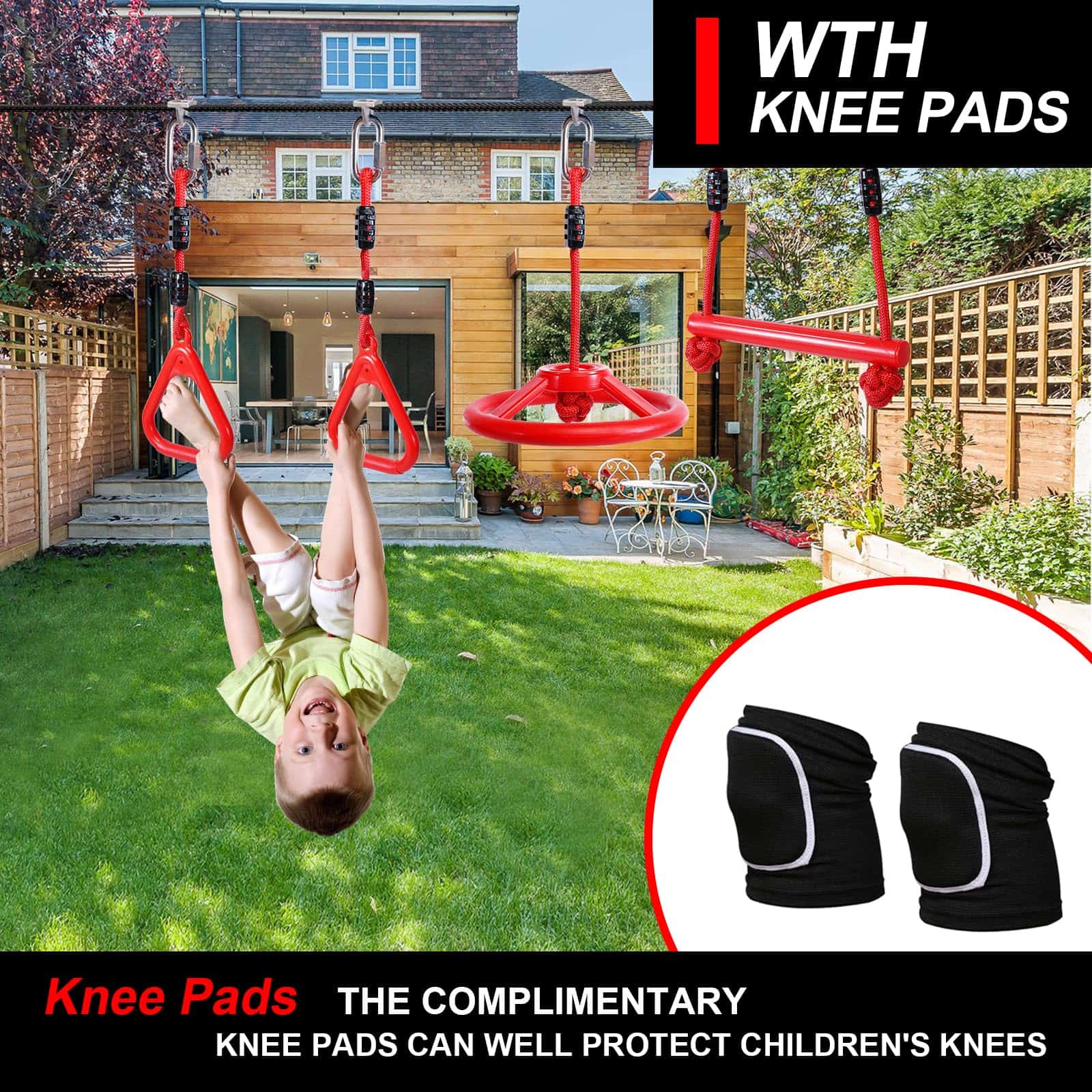 Curso de obstáculos de Ninja Warrior para niños en el patio - Imagen 5