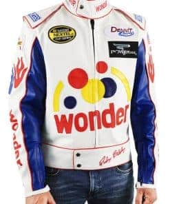 Chaqueta de cuero con parches blancos SpazeUp - Chaqueta de