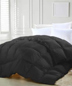 Edredón de plumas ligero zzlamb negro, cálido para todas