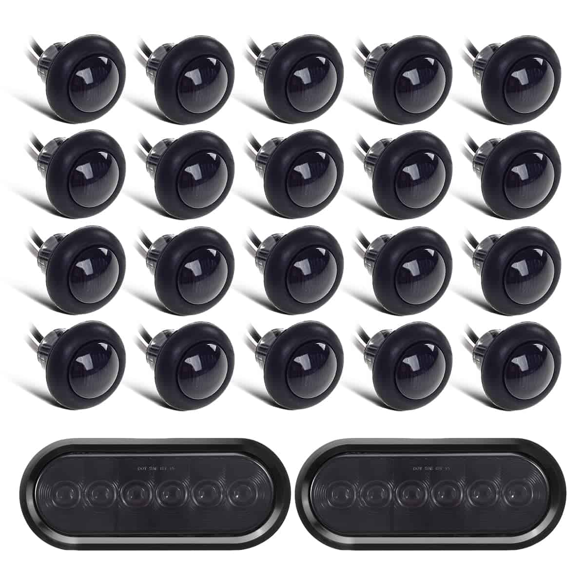 Kit de luces traseras para remolque Partsam con lentes