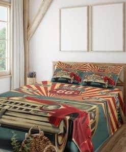 Juego de sábanas Lunarable Americana, Vintage Garage Repair