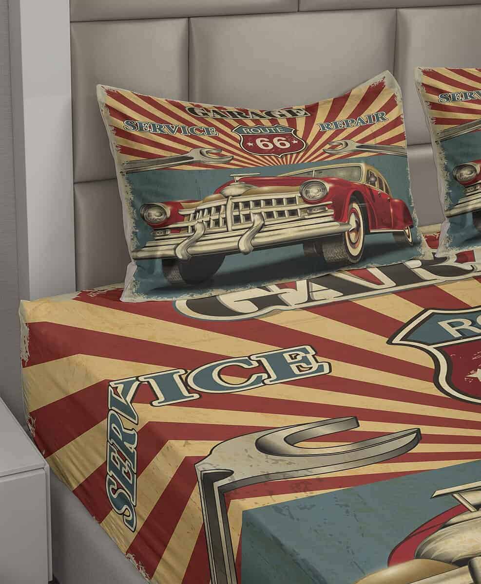 Juego de sábanas Lunarable Americana, Vintage Garage Repair - Imagen 3