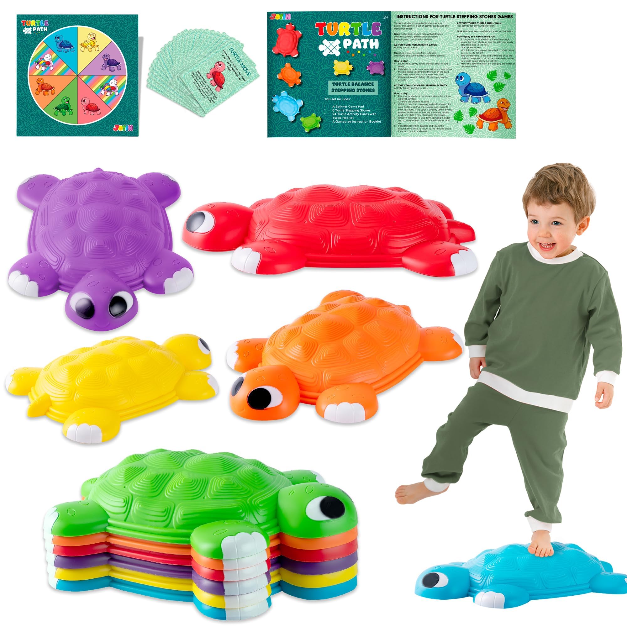 JOYIN Turtle Balance Stepping Stones, 6 Pcs Kids Turtle
