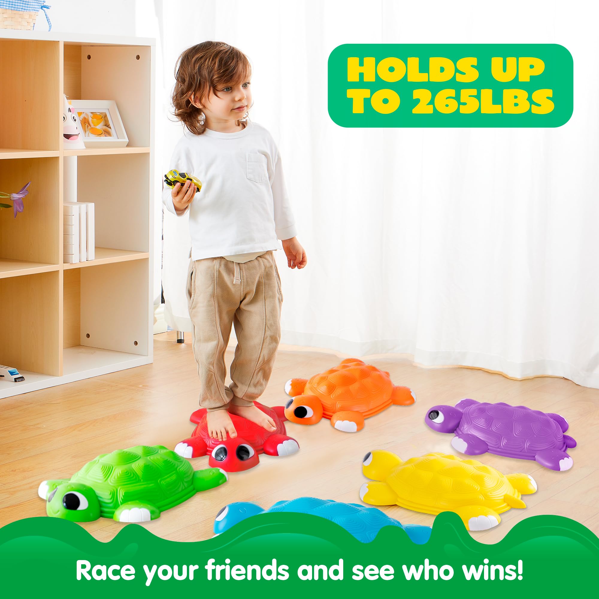 JOYIN Turtle Balance Stepping Stones, 6 Pcs Kids Turtle - Imagen 4