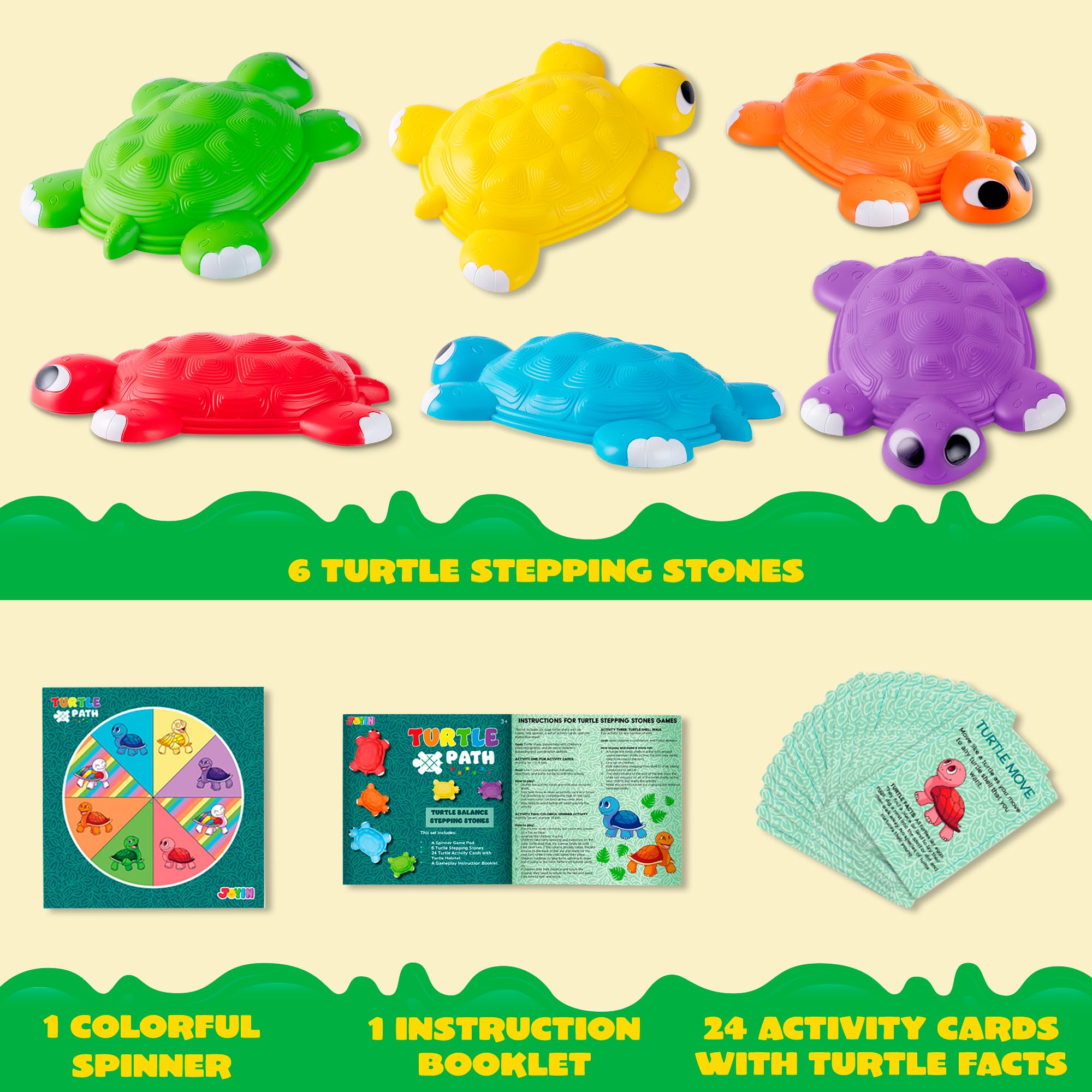 JOYIN Turtle Balance Stepping Stones, 6 Pcs Kids Turtle - Imagen 3