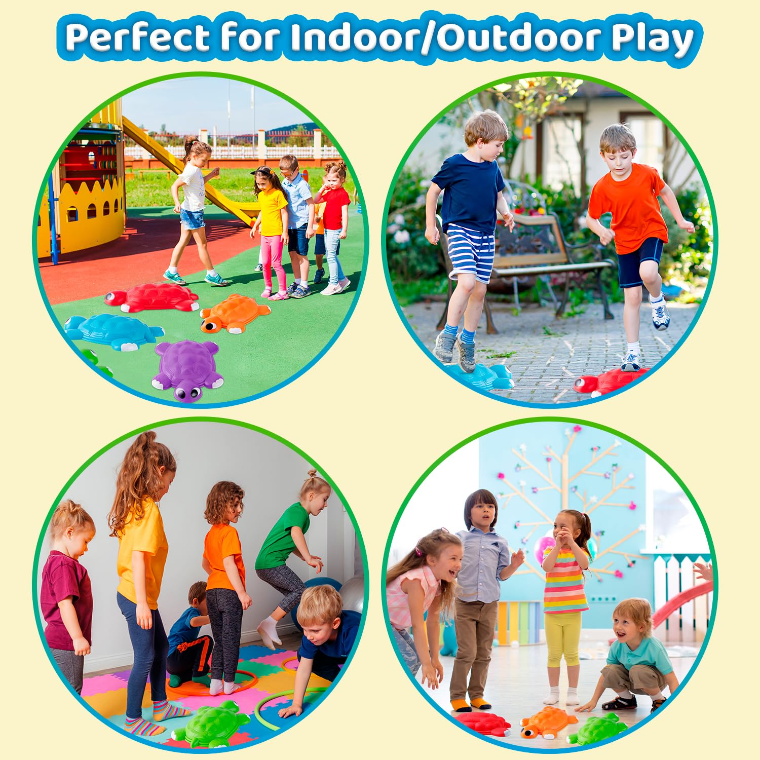 JOYIN Turtle Balance Stepping Stones, 6 Pcs Kids Turtle - Imagen 6