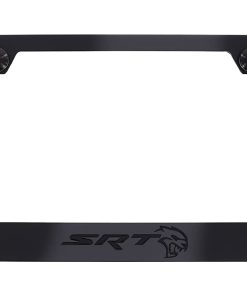 Portaplacas de metal negro para placa de matrícula Dodge