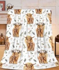Manta con Estampado de Vaca Highland 50x60 pulgadas Regalos