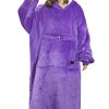 Manta con capucha Sudadera Catalonia morada, extra larga y