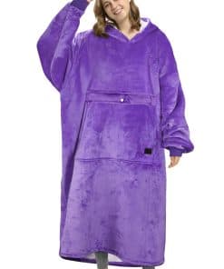 Manta con capucha Sudadera Catalonia morada, extra larga y